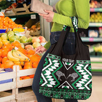 Personalised Taniko Motifs Aotearoa Grocery Bag Waitangi Kowhaiwhai Kiwi - Green