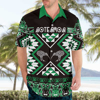 Personalised Taniko Motifs Aotearoa Hawaiian Shirt Waitangi Kowhaiwhai Kiwi - Green LT7 - Polynesian Pride