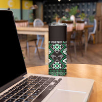 Personalised Taniko Motifs Aotearoa Skinny Tumbler Waitangi Kowhaiwhai Kiwi - Green