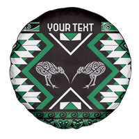 Personalised Taniko Motifs Aotearoa Spare Tire Cover Waitangi Kowhaiwhai Kiwi - Green LT7 - Polynesian Pride