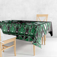 Personalised Taniko Motifs Aotearoa Tablecloth Waitangi Kowhaiwhai Kiwi - Green LT7 - Polynesian Pride
