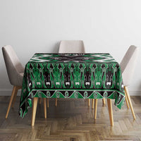 Personalised Taniko Motifs Aotearoa Tablecloth Waitangi Kowhaiwhai Kiwi - Green LT7 - Polynesian Pride