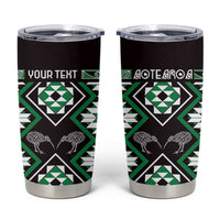 Personalised Taniko Motifs Aotearoa Tumbler Cup Waitangi Kowhaiwhai Kiwi - Green LT7 Green - Polynesian Pride