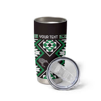 Personalised Taniko Motifs Aotearoa Tumbler Cup Waitangi Kowhaiwhai Kiwi - Green LT7 - Polynesian Pride