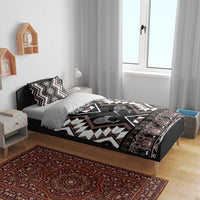 Personalised Taniko Motifs Aotearoa Bedding Set Waitangi Kowhaiwhai Kiwi - Mocha LT7 - Polynesian Pride