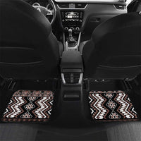 Personalised Taniko Motifs Aotearoa Car Mats Waitangi Kowhaiwhai Kiwi - Mocha LT7 Set 2pcs - Back Mocha - Polynesian Pride