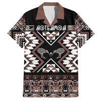 Personalised Taniko Motifs Aotearoa Hawaiian Shirt Waitangi Kowhaiwhai Kiwi - Mocha LT7 Mocha - Polynesian Pride