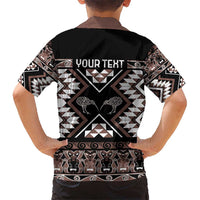 Personalised Taniko Motifs Aotearoa Hawaiian Shirt Waitangi Kowhaiwhai Kiwi - Mocha LT7 - Polynesian Pride
