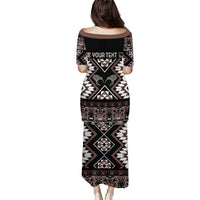 Personalised Taniko Motifs Aotearoa Puletasi Waitangi Kowhaiwhai Kiwi - Mocha LT7 - Polynesian Pride