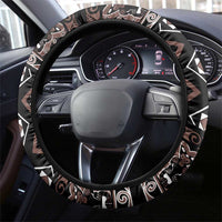 Taniko Motifs Aotearoa Steering Wheel Cover Waitangi Kowhaiwhai Kiwi - Mocha LT7 - Polynesian Pride