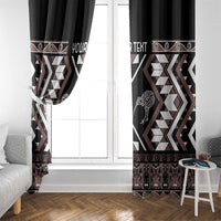 Personalised Taniko Motifs Aotearoa Window Curtain Waitangi Kowhaiwhai Kiwi - Mocha LT7 - Polynesian Pride