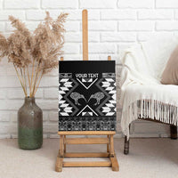 Personalised Taniko Motifs Aotearoa Canvas Wall Art Waitangi Kowhaiwhai Kiwi - Monochrome LT7 - Polynesian Pride