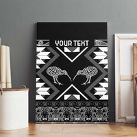 Personalised Taniko Motifs Aotearoa Canvas Wall Art Waitangi Kowhaiwhai Kiwi - Monochrome LT7 - Polynesian Pride