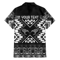 Personalised Taniko Motifs Aotearoa Hawaiian Shirt Waitangi Kowhaiwhai Kiwi - Monochrome LT7 - Polynesian Pride