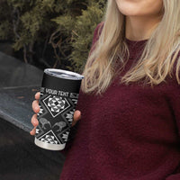 Personalised Taniko Motifs Aotearoa Tumbler Cup Waitangi Kowhaiwhai Kiwi - Monochrome LT7 - Polynesian Pride