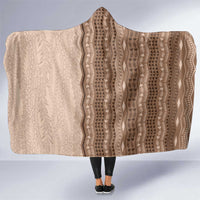 Vintage Beige Hawaiian Traditional Kapa Mix Flowers Lei Hooded Blanket LT7 One Size Beige - Polynesian Pride
