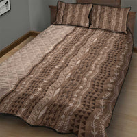 Vintage Beige Hawaiian Traditional Kapa Mix Flowers Lei Quilt Bed Set LT7 - Polynesian Pride