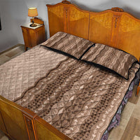 Vintage Beige Hawaiian Traditional Kapa Mix Flowers Lei Quilt Bed Set LT7 - Polynesian Pride