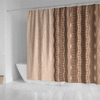 Vintage Beige Hawaiian Traditional Kapa Mix Flowers Lei Shower Curtain LT7 - Polynesian Pride