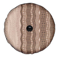 Vintage Beige Hawaiian Traditional Kapa Mix Flowers Lei Spare Tire Cover LT7 - Polynesian Pride