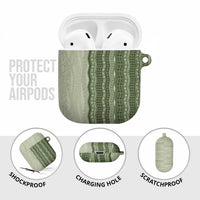 Vintage Sage Green Hawaiian Traditional Kapa Mix Flowers Lei AirPods Case LT7 - Polynesian Pride