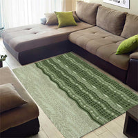 Vintage Sage Green Hawaiian Traditional Kapa Mix Flowers Lei Area Rug LT7 - Polynesian Pride