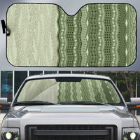 Vintage Sage Green Hawaiian Traditional Kapa Mix Flowers Lei Auto Sun Shade LT7 Sage Green - Polynesian Pride