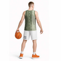 Vintage Sage Green Hawaiian Traditional Kapa Mix Flowers Lei Basketball Jersey LT7 - Polynesian Pride