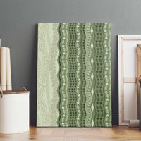 Vintage Sage Green Hawaiian Traditional Kapa Mix Flowers Lei Canvas Wall Art LT7 - Polynesian Pride