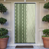 Vintage Sage Green Hawaiian Traditional Kapa Mix Flowers Lei Door Cover