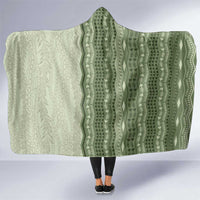 Vintage Sage Green Hawaiian Traditional Kapa Mix Flowers Lei Hooded Blanket LT7 One Size Sage Green - Polynesian Pride