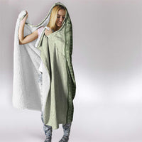 Vintage Sage Green Hawaiian Traditional Kapa Mix Flowers Lei Hooded Blanket LT7 - Polynesian Pride