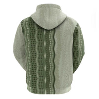Vintage Sage Green Hawaiian Traditional Kapa Mix Flowers Lei Hoodie