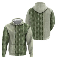 Vintage Sage Green Hawaiian Traditional Kapa Mix Flowers Lei Hoodie