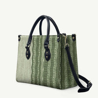 Vintage Sage Green Hawaiian Traditional Kapa Mix Flowers Lei Leather Bag LT7 Sage Green - Polynesian Pride