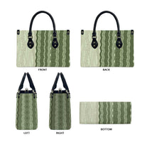 Vintage Sage Green Hawaiian Traditional Kapa Mix Flowers Lei Leather Bag LT7 - Polynesian Pride
