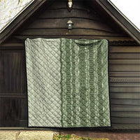 Vintage Sage Green Hawaiian Traditional Kapa Mix Flowers Lei Quilt LT7 - Polynesian Pride