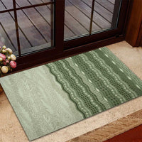 Vintage Sage Green Hawaiian Traditional Kapa Mix Flowers Lei Rubber Doormat LT7 - Polynesian Pride