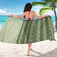 Vintage Sage Green Hawaiian Traditional Kapa Mix Flowers Lei Sarong LT7 - Polynesian Pride