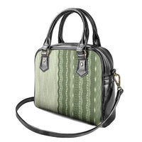 Vintage Sage Green Hawaiian Traditional Kapa Mix Flowers Lei Shoulder Handbag LT7 - Polynesian Pride