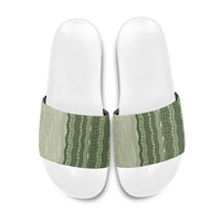 Vintage Sage Green Hawaiian Traditional Kapa Mix Flowers Lei Slide Sandals LT7 Sage Green - Polynesian Pride