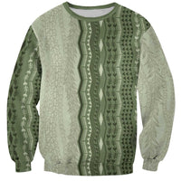 Vintage Sage Green Hawaiian Traditional Kapa Mix Flowers Lei Sweatshirt LT7 Unisex Sage Green - Polynesian Pride