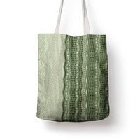 Vintage Sage Green Hawaiian Traditional Kapa Mix Flowers Lei Tote Bag LT7 - Polynesian Pride