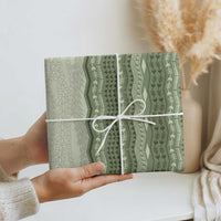 Vintage Sage Green Hawaiian Traditional Kapa Mix Flowers Lei Wrapping Paper LT7 - Polynesian Pride