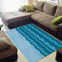 Vintage Cobalt Blue Hawaiian Traditional Kapa Mix Flowers Lei Area Rug LT7 - Polynesian Pride