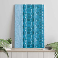 Vintage Cobalt Blue Hawaiian Traditional Kapa Mix Flowers Lei Canvas Wall Art LT7 - Polynesian Pride