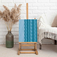 Vintage Cobalt Blue Hawaiian Traditional Kapa Mix Flowers Lei Canvas Wall Art LT7 - Polynesian Pride