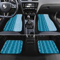 Vintage Cobalt Blue Hawaiian Traditional Kapa Mix Flowers Lei Car Mats LT7 Set 4pcs Cobalt Blue - Polynesian Pride