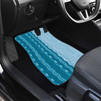 Vintage Cobalt Blue Hawaiian Traditional Kapa Mix Flowers Lei Car Mats LT7 - Polynesian Pride
