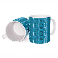 Vintage Cobalt Blue Hawaiian Traditional Kapa Mix Flowers Lei Ceramic Mug LT7 - Polynesian Pride
